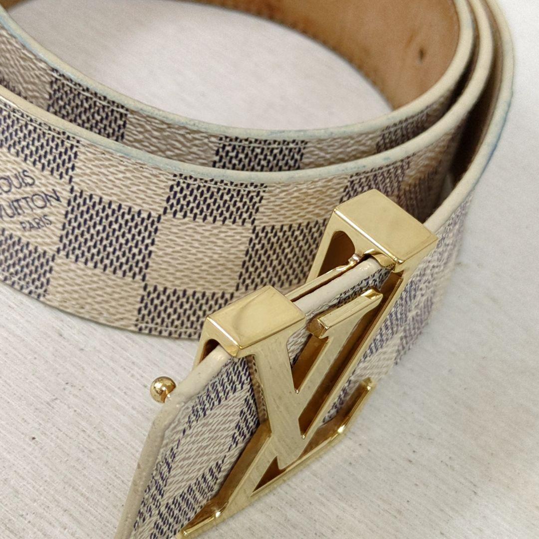 ルイヴィトン サンチュール LVイニシャル ベルト ダミエアーズ ホワイト