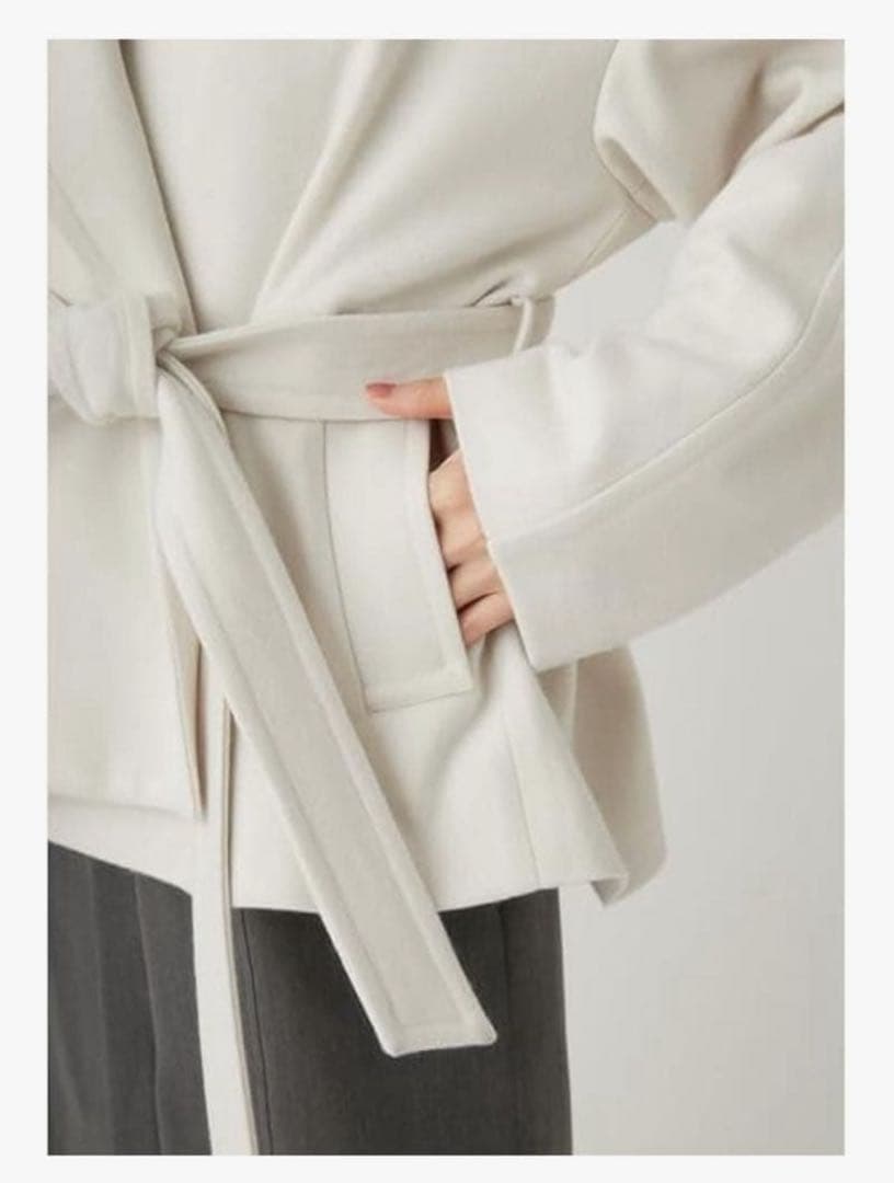 【新品】FRAY IDビッグカラーショートコート　アイボリー　サイズ 0