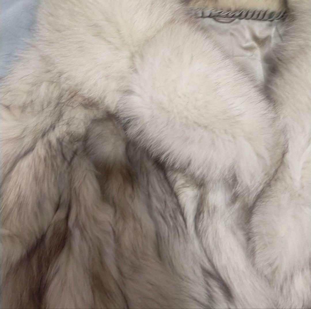 ちんぺい　　　 Silver Blue ホワイト色毛皮 ショートコート