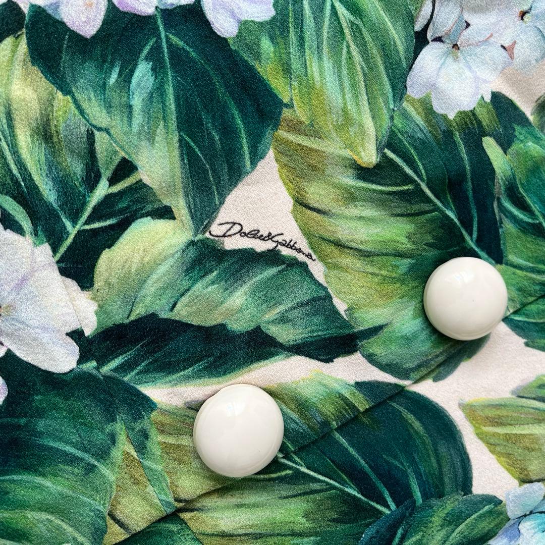 ドルチェアンドガッバーナ 紫陽花 ワンピース ドレス ロゴ シルク 36