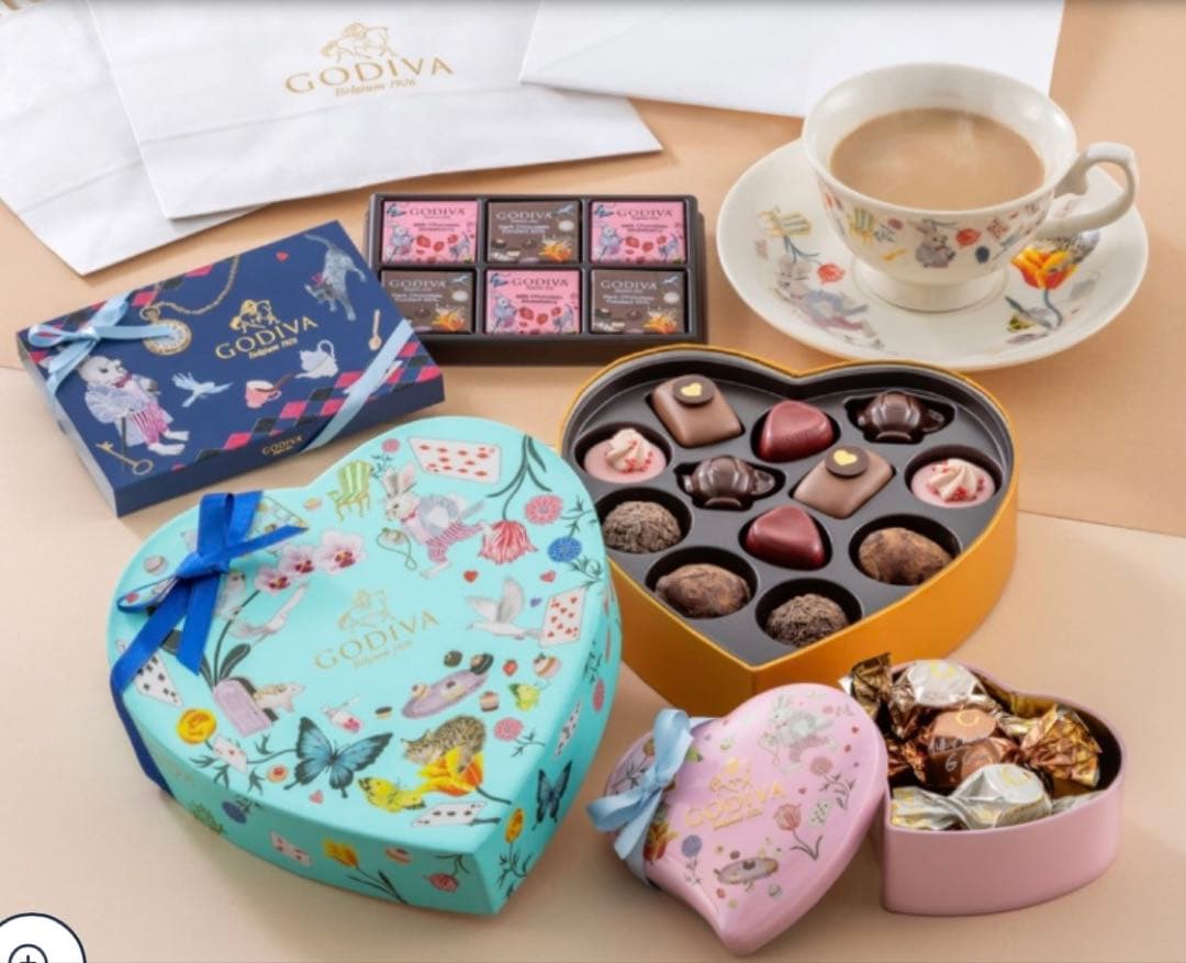 新品 ゴディバ アリスバレンタインコレクションスペシャルセットカップ&ソーサー付