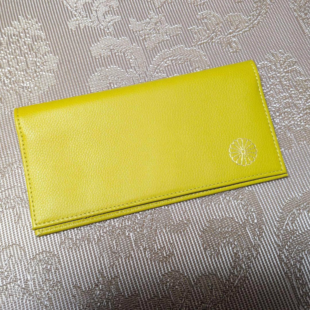 皇居 長財布 黄色 菊の御紋　イエロー