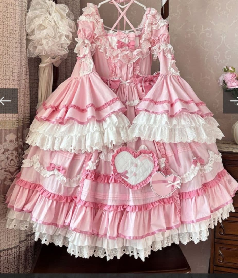 ロリィタ ロリータ ワンピース ピンク 大きいサイズ 2XL