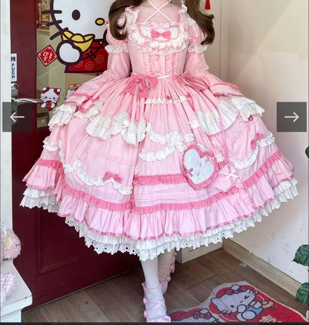 ロリィタ ロリータ ワンピース ピンク 大きいサイズ 2XL