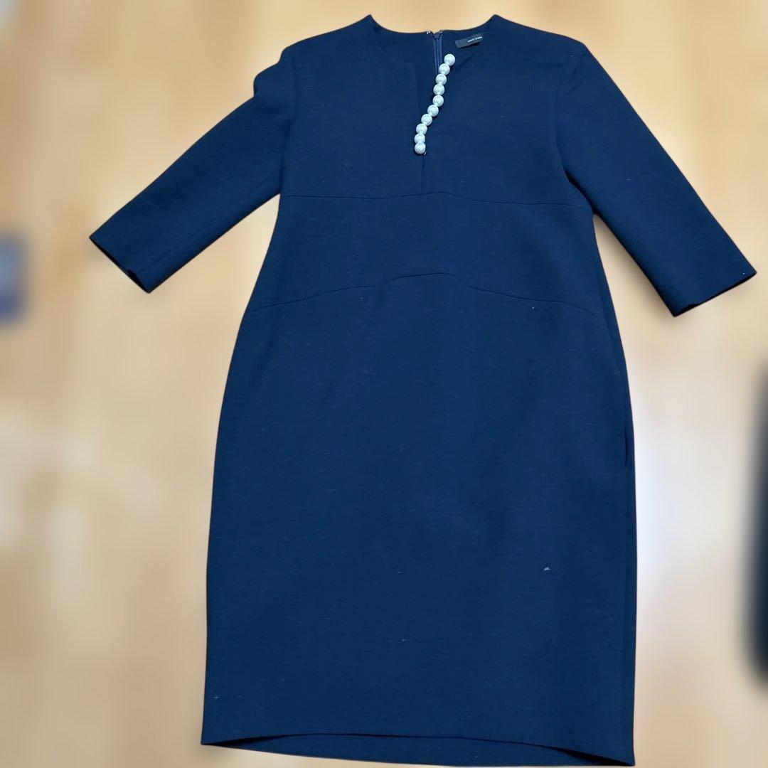 ヨーコチャンネイビー ひざ丈ワンピース 38