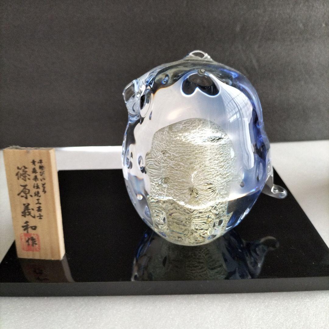 青森津軽伝統工芸品　津軽びいどろ置物2点セット