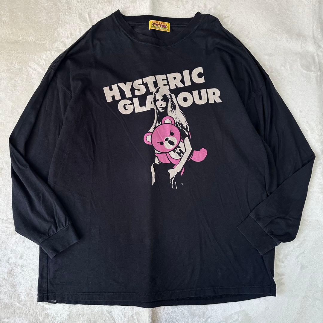 HYSTERIC GLAMOUR ヒスベア ガール ロンT 長袖 ブラック 黒