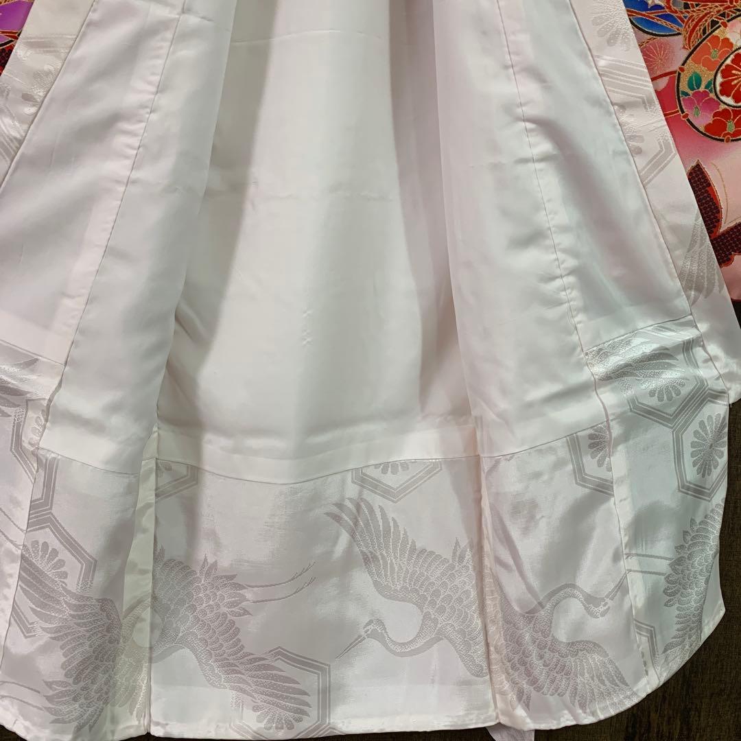 赤とピンクのグラデーション鼓模様お宮参り着物（内袖・長襦袢）