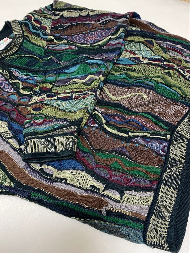 【激レア1点物】COOGI クージー 3Dニット セーター 緑柄　M