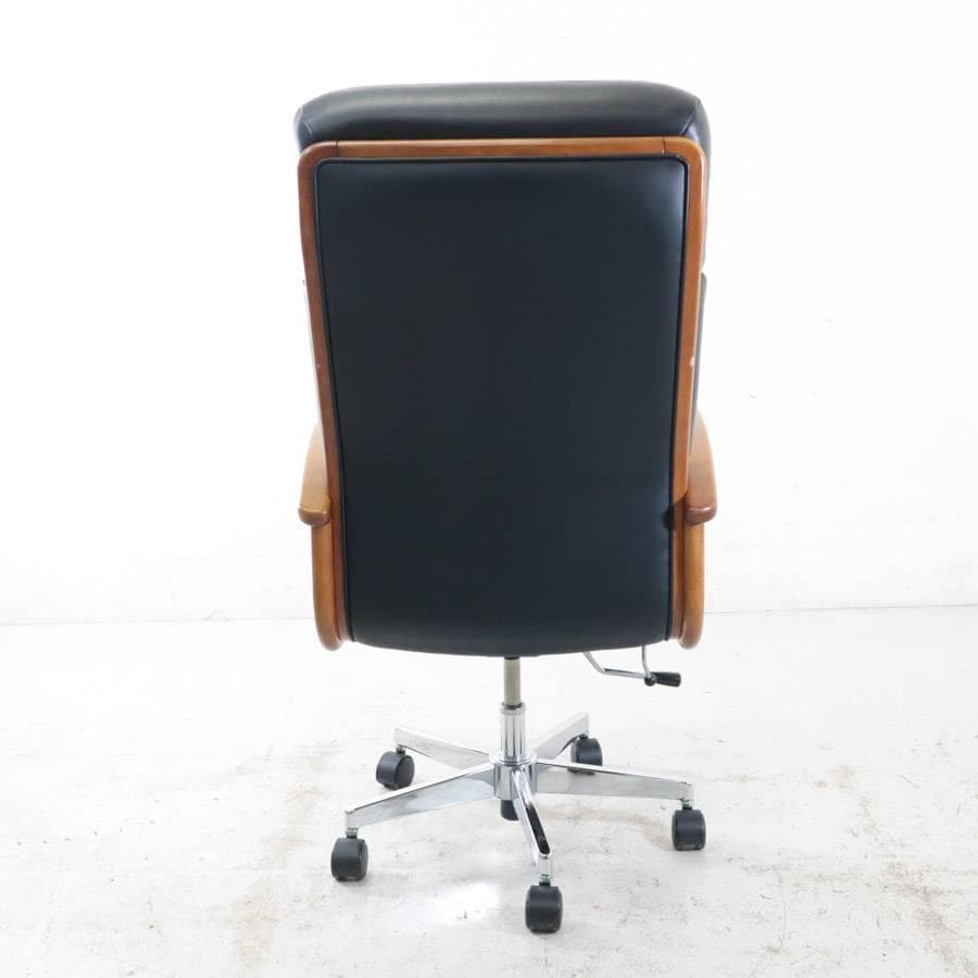 浜本工芸 ハイバック デスクチェア DSA-5800 ナラ無垢 本革レザー