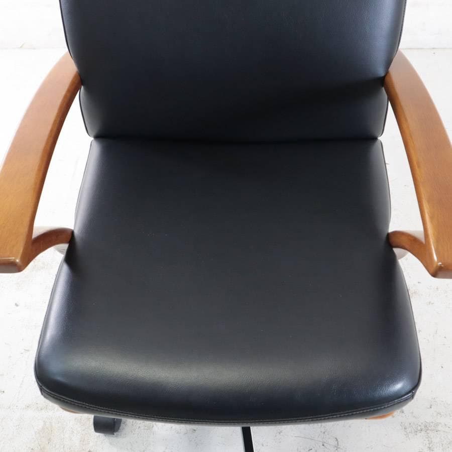 浜本工芸 ハイバック デスクチェア DSA-5800 ナラ無垢 本革レザー