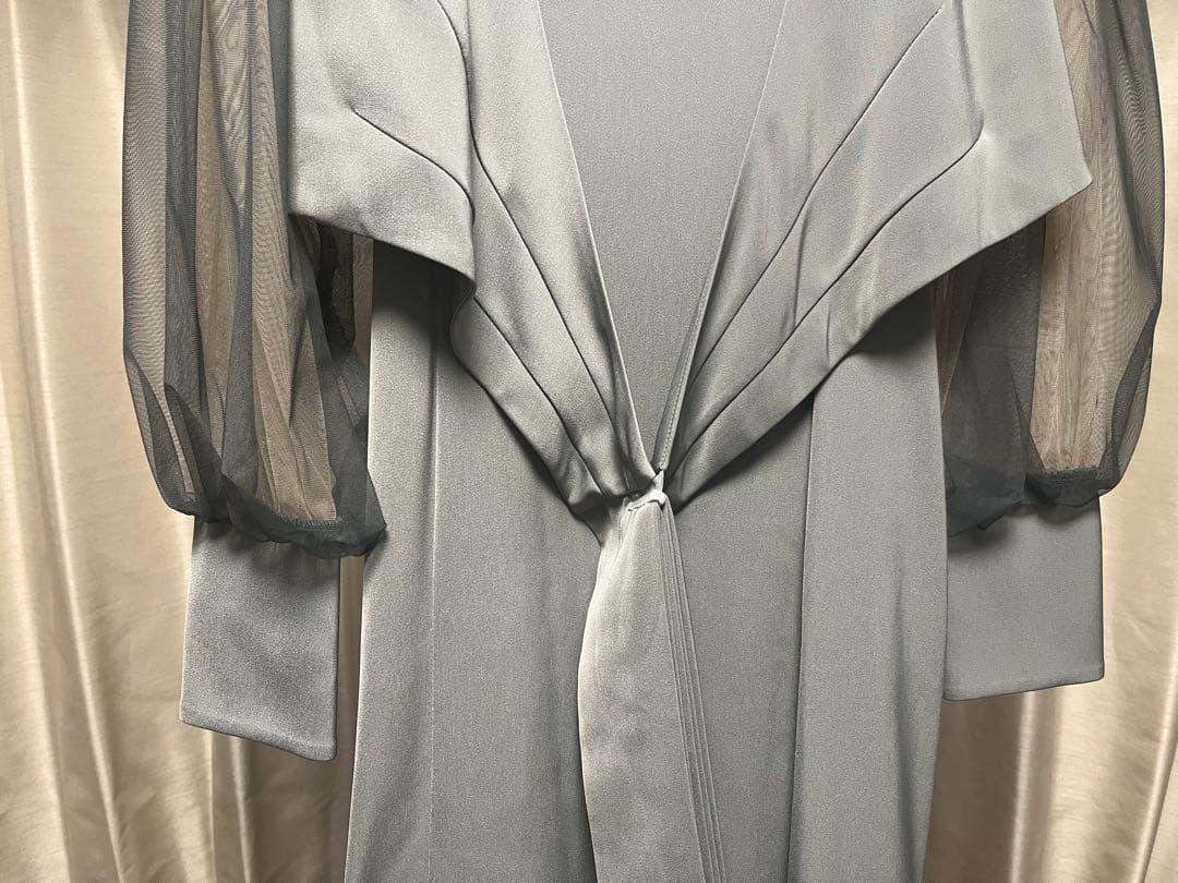 【ピーナッツ】冬用：クロスデザインブラウスセットドレス(結婚式)