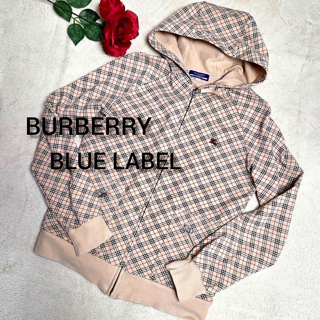 BURBERRY　BLUE LABEL ノバチェック　ジップアップパーカー　M