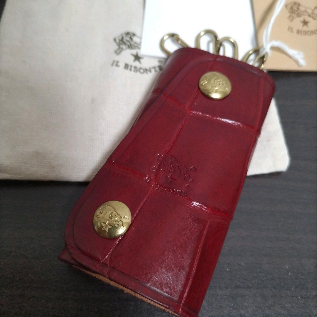 新品 イルビゾンテ 本革 キーケース スマート WEB 限定 クロコ レッド