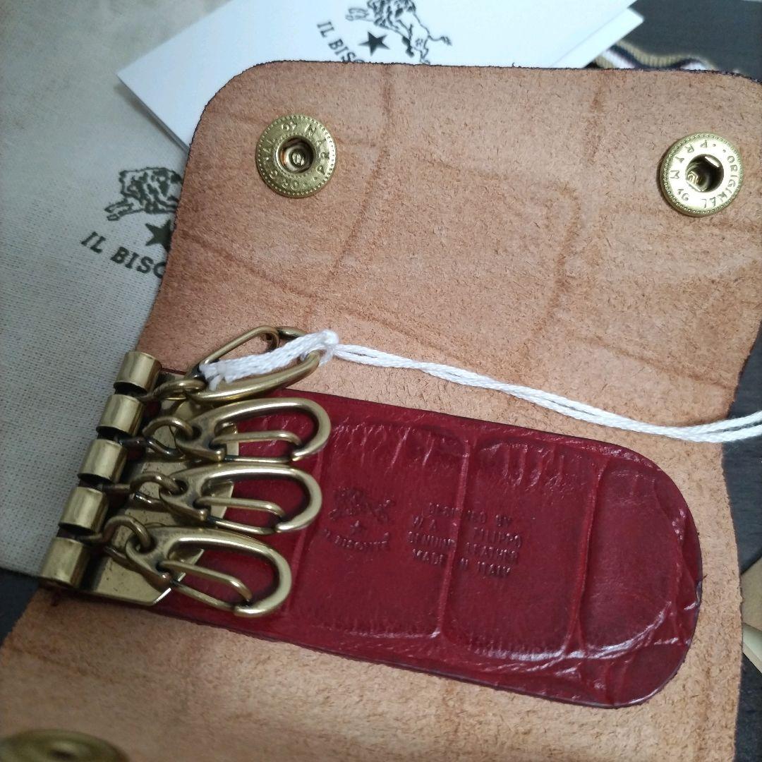 新品 イルビゾンテ 本革 キーケース スマート WEB 限定 クロコ レッド