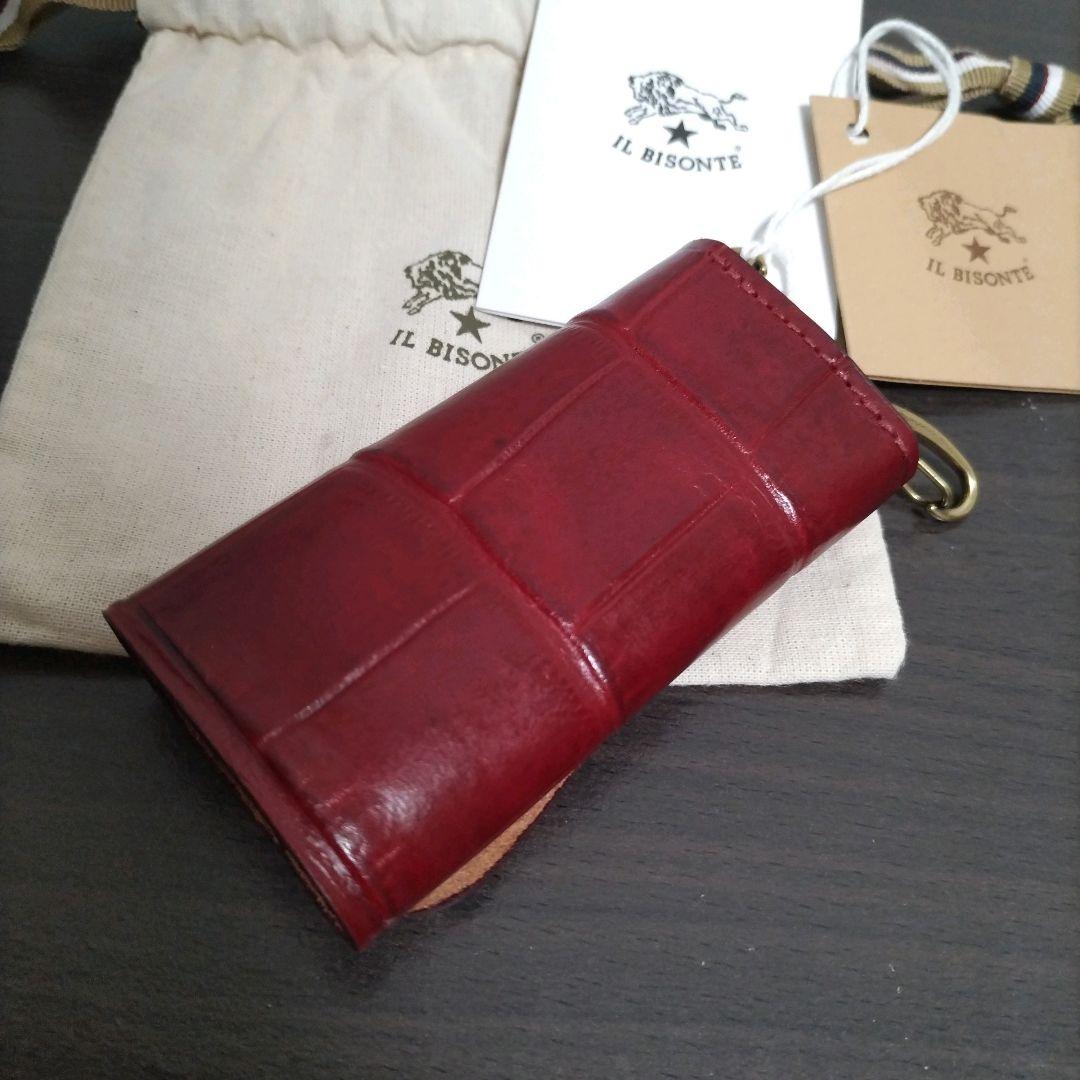 新品 イルビゾンテ 本革 キーケース スマート WEB 限定 クロコ レッド