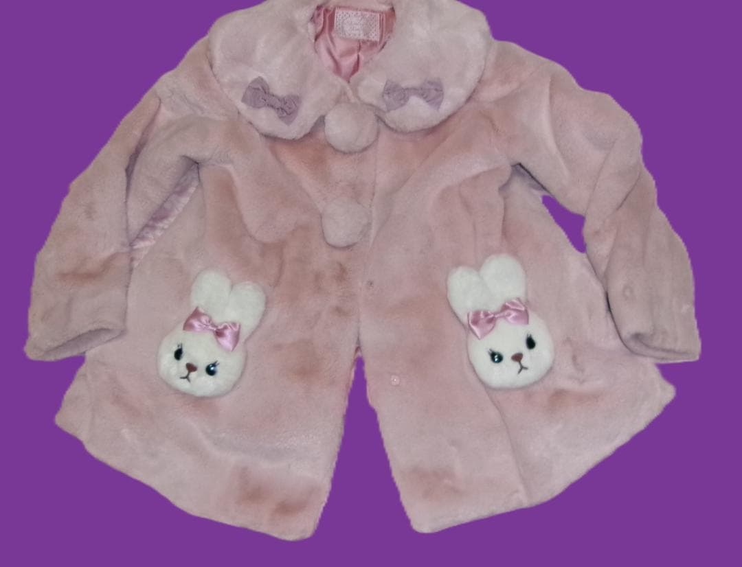 ♥シャーリー♥うさぎボアコート♥M115-130♥ピンク♥ぬいぐるみ♥レア♥