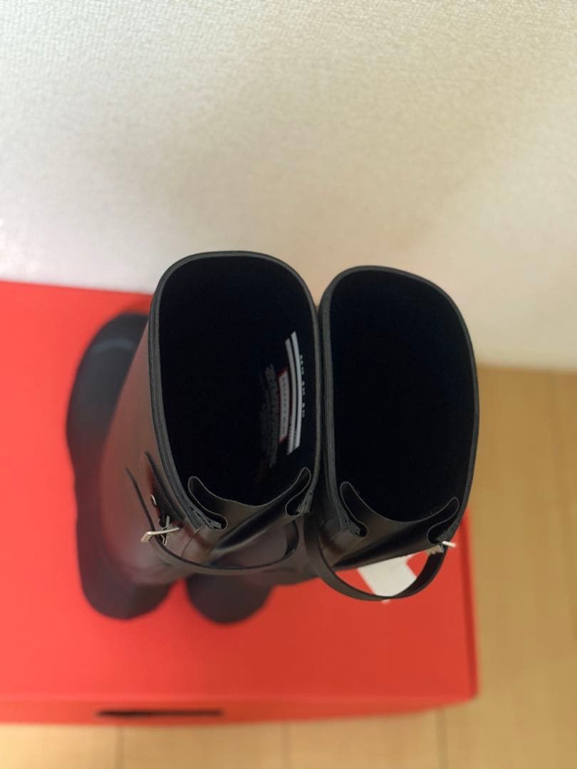 【新品・未使用】HUNTER ブラック 長靴 バックル付き UK6 25cm