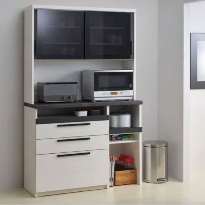 【送料　設置費込み】美品　食器棚　パモウナSY 幅90cm　ホワイト