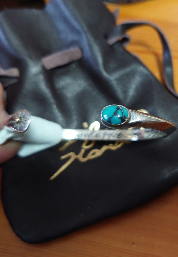 値下げ！BIG HAND シルバー バングル　ターコイズ　中古