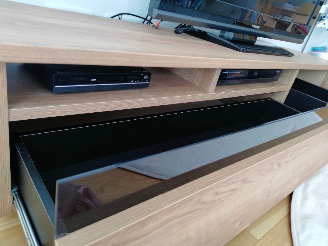 【くま/7月中値下げOK】180cm ローボード テレビ台 収納付き