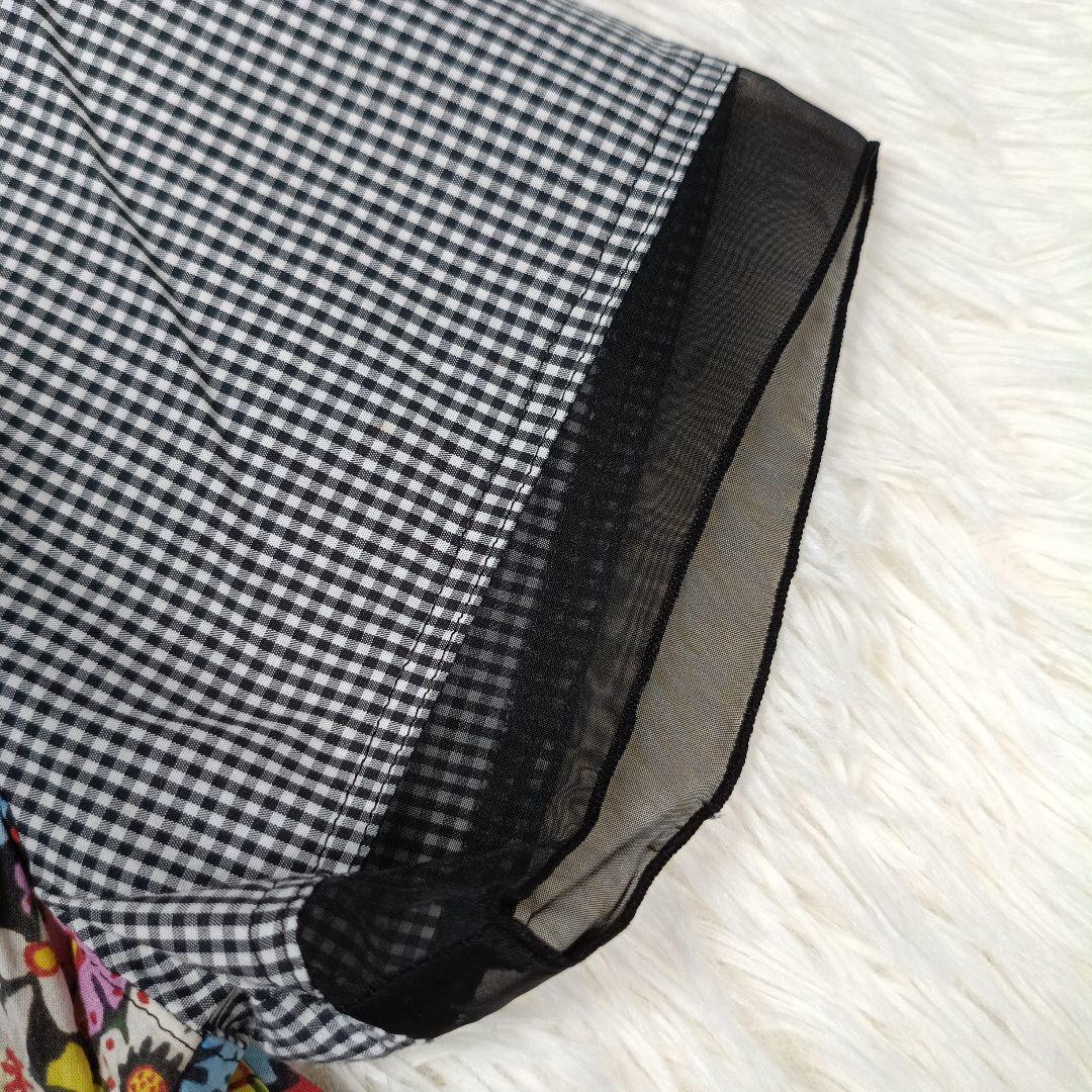 近年 美品✨アルベロベロ ぶたさん おやゆび姫 花柄シャツワンピース　シフォン