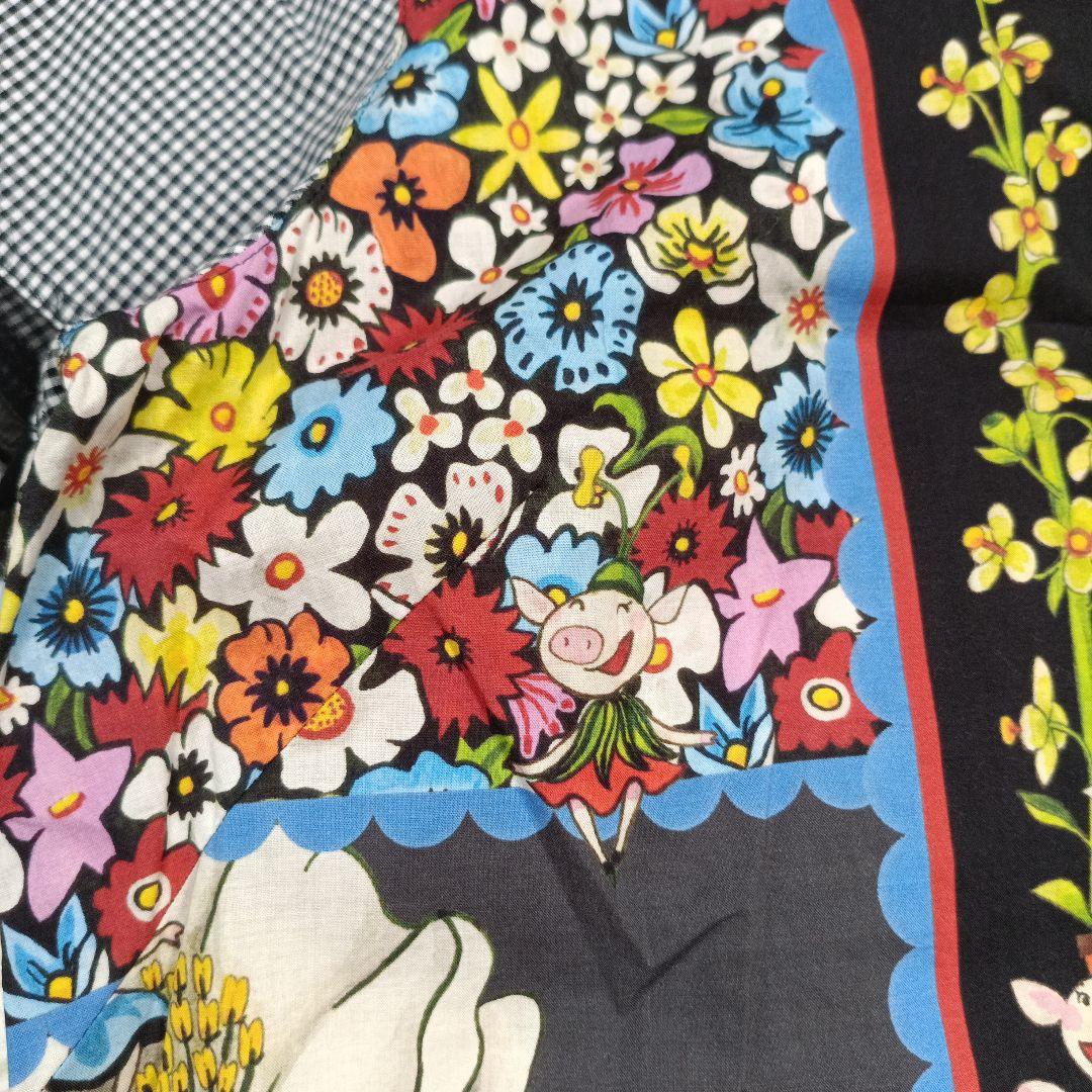 近年 美品✨アルベロベロ ぶたさん おやゆび姫 花柄シャツワンピース　シフォン
