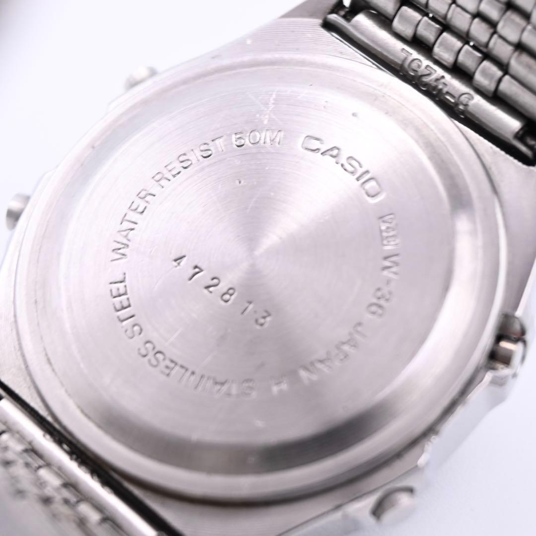 CASIO W-36 カジキ デジタル 腕時計 シルバー 新品電池 稼働品