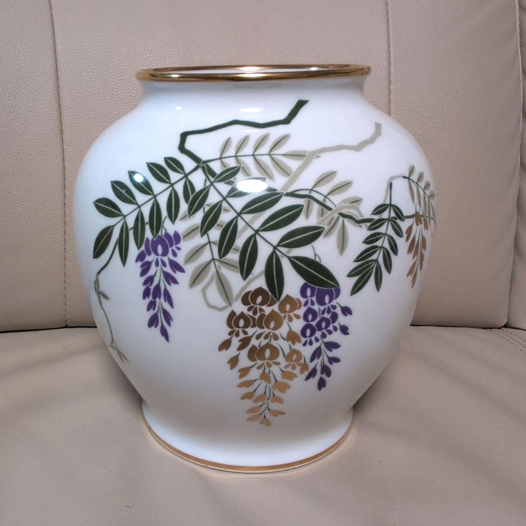 【未使用】大倉陶園 花瓶 藤 花器 フラワーベース