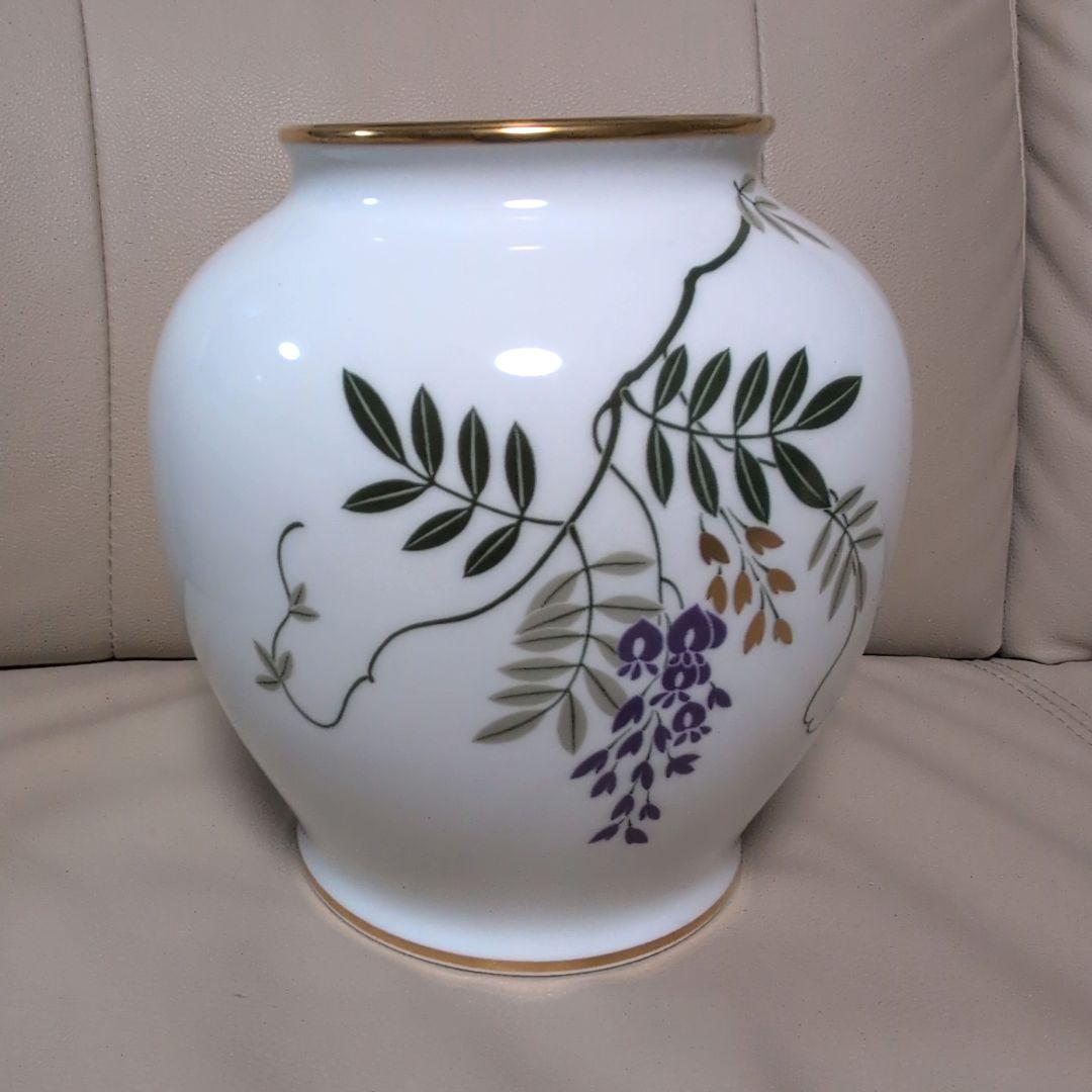 【未使用】大倉陶園 花瓶 藤 花器 フラワーベース