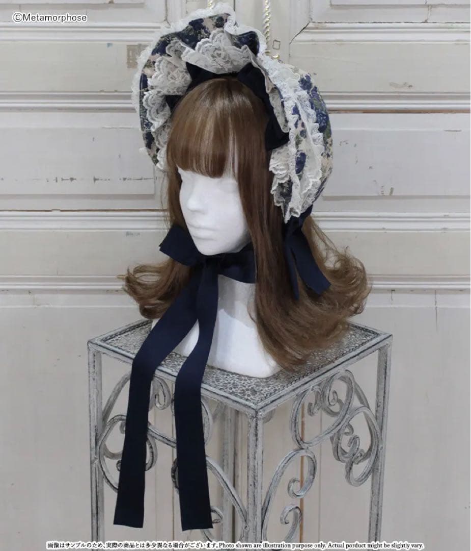 メタモルフォーゼ　ゴブランブーケ　ボンネット ブルー系　新品