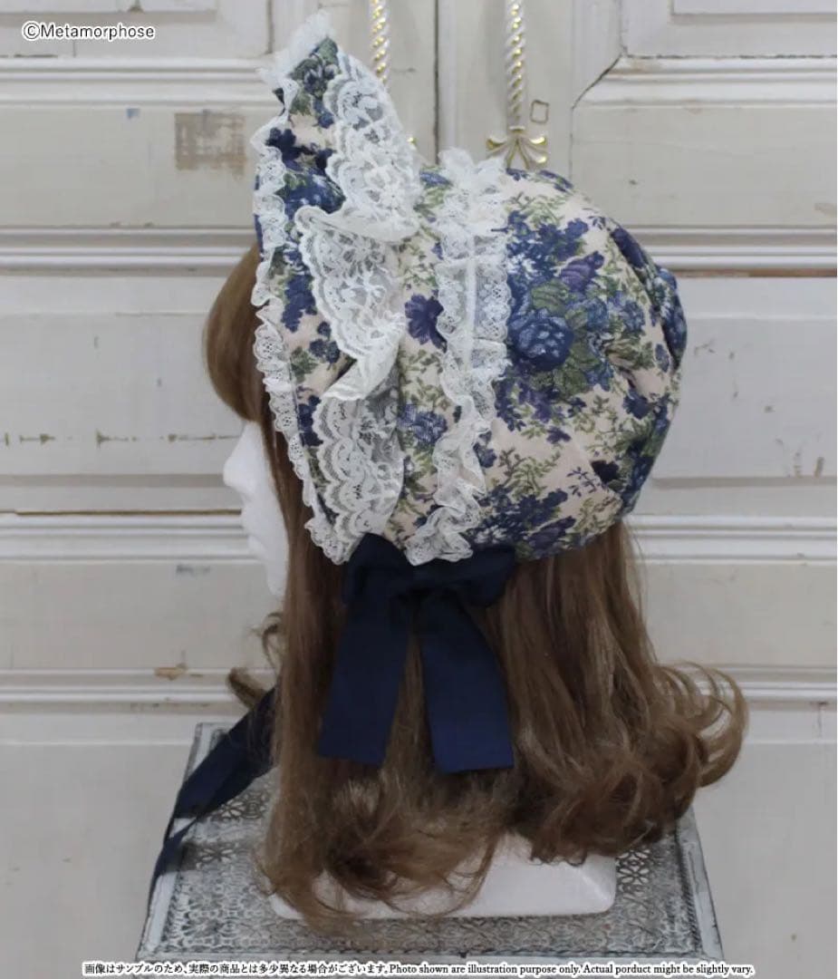 メタモルフォーゼ　ゴブランブーケ　ボンネット ブルー系　新品