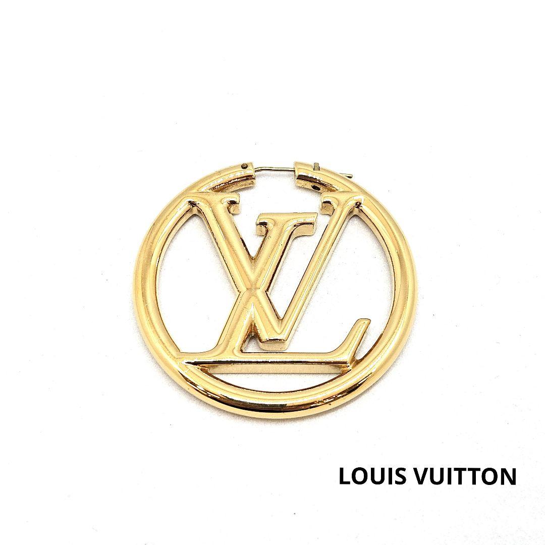 ルイ ヴィトン ルイーズ LVサークル フープ ピアス ゴールドカラー 片耳