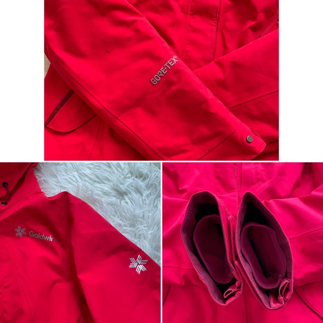 現行タグ/上位モデル/GOLDWIN GORE-TEXスキーウェア上下 赤黒 S