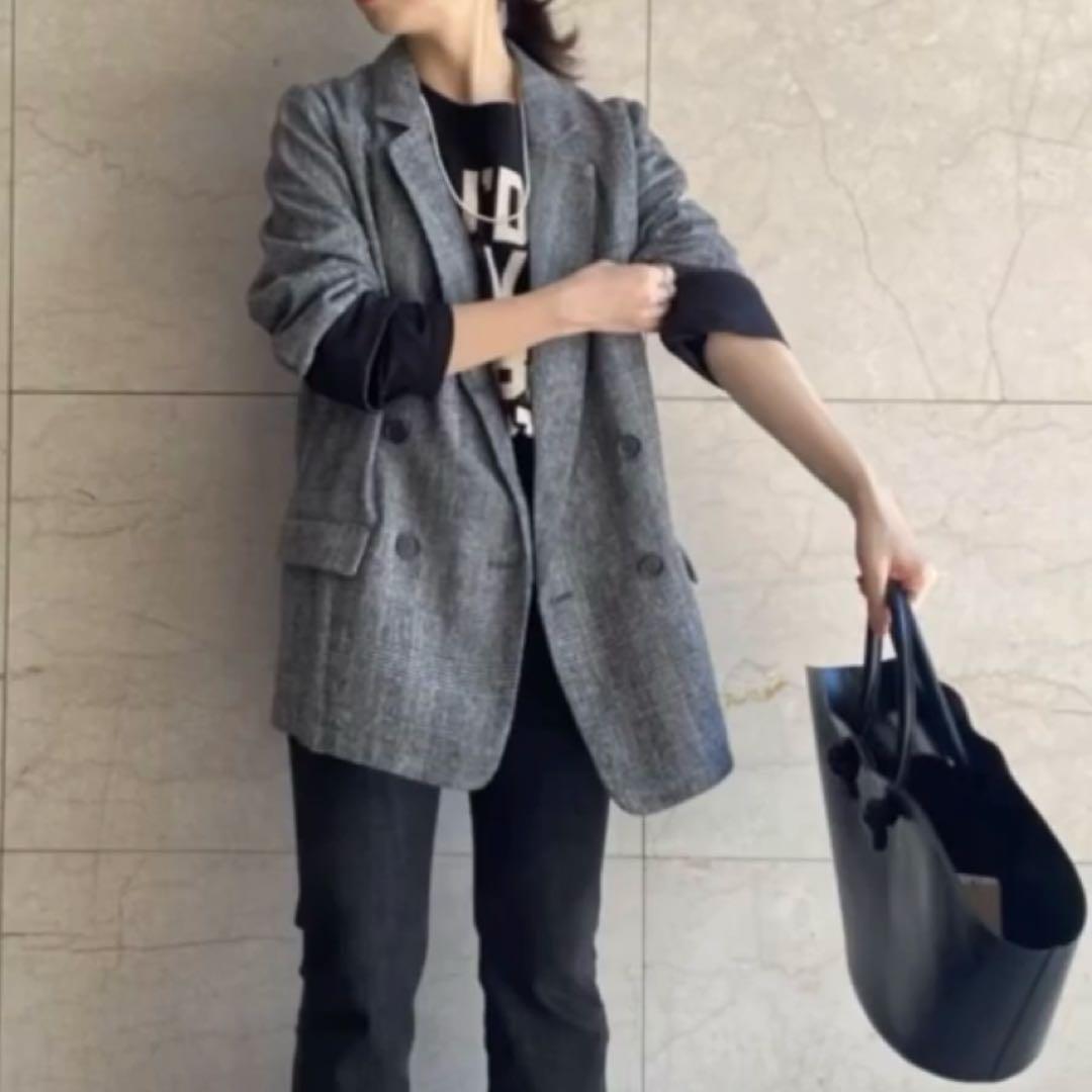 ラウンジドレス　グレンチェックダブルジャケット