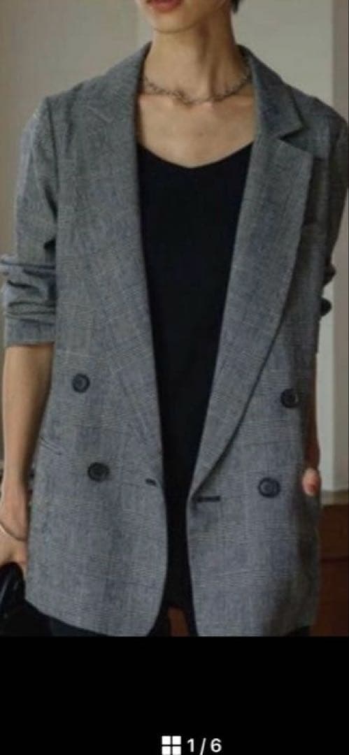 ラウンジドレス　グレンチェックダブルジャケット