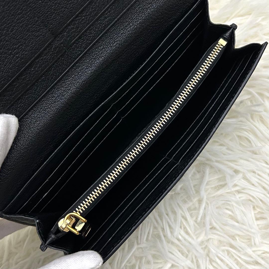 【極美品】MIUMIU ミュウミュウ リボン 長財布 レザー ブラック