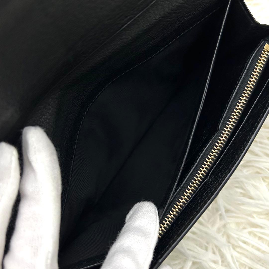 【極美品】MIUMIU ミュウミュウ リボン 長財布 レザー ブラック