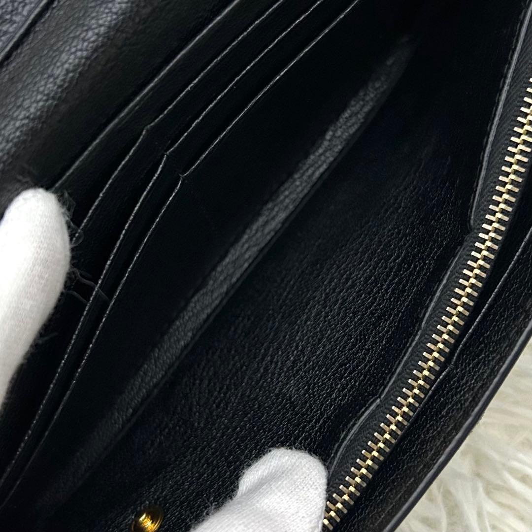 【極美品】MIUMIU ミュウミュウ リボン 長財布 レザー ブラック