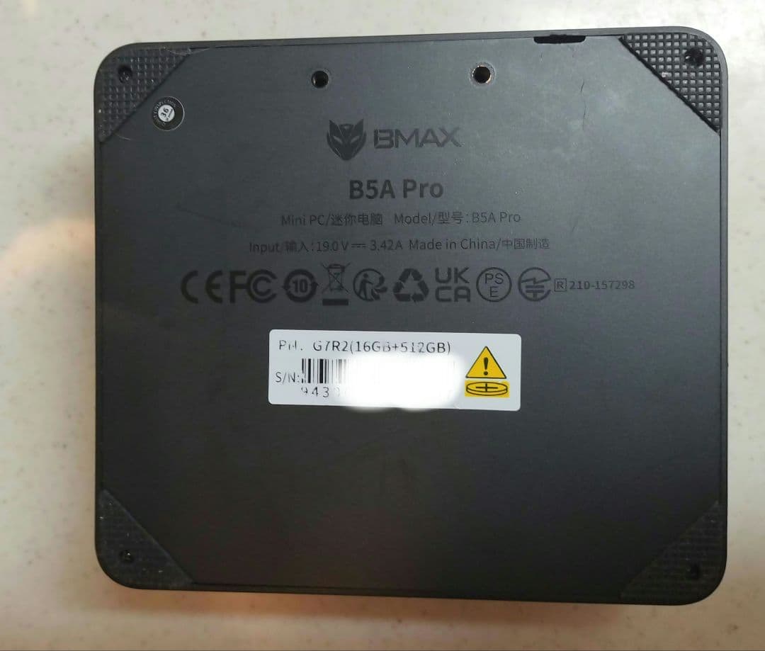 ミニPC BMAX AMD Ryzen 7 5825U /16GB/ NVMe 512GB