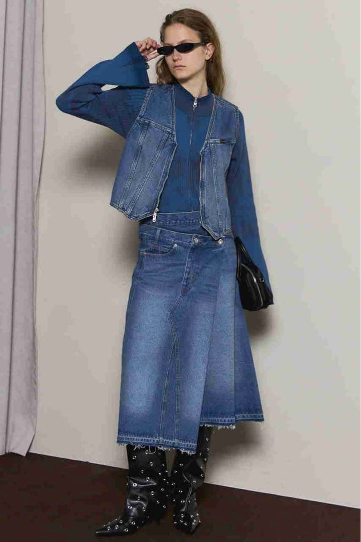 ラングラー×メゾンスペシャル コラボレーションマッドデニムベスト