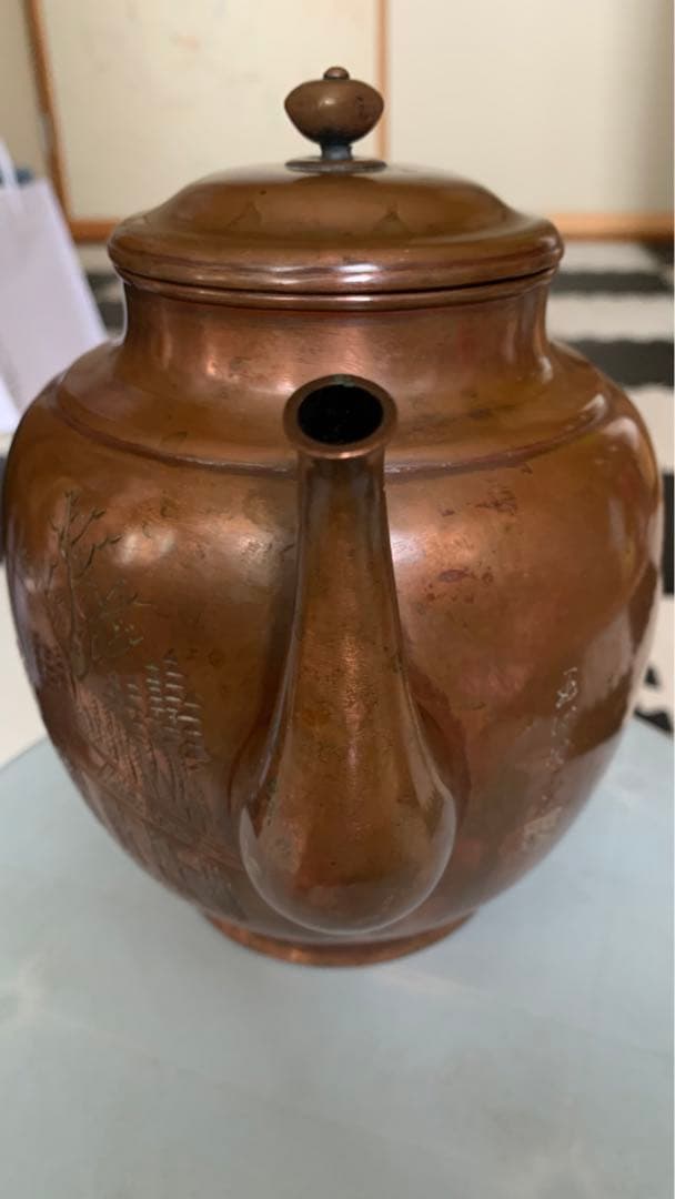 玉川堂製　銅やかん103♦ 無形文化財 鎚起銅器