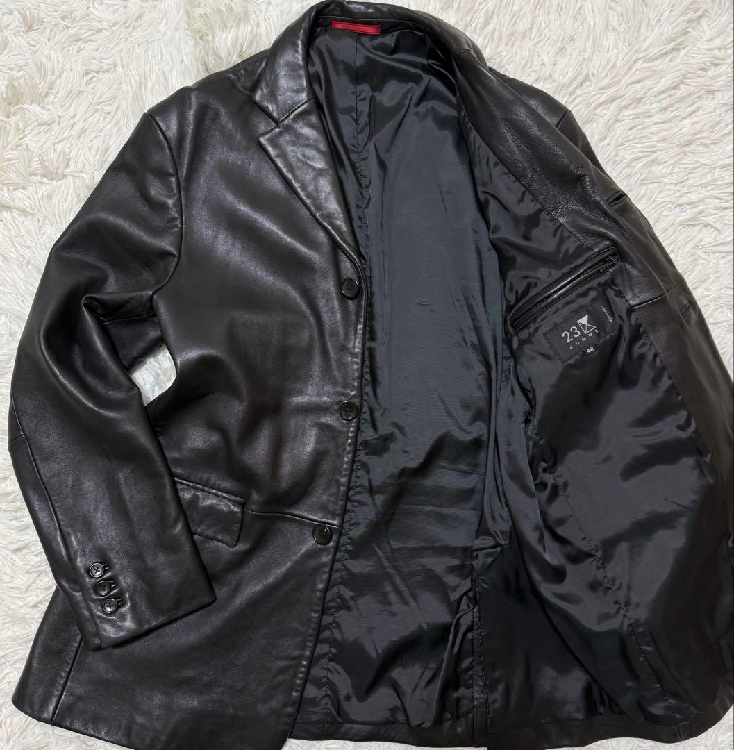 23区HOMME ラムレザー　テーラードジャケット