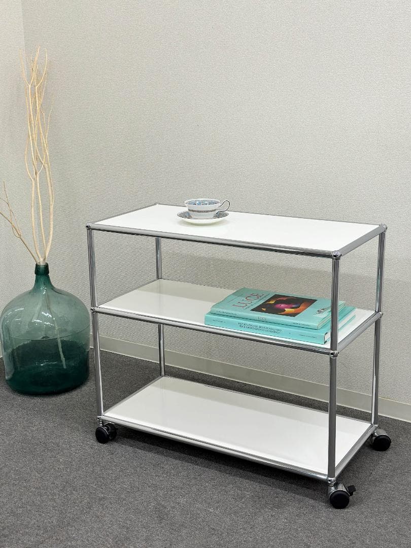 ■USM/ハラーシステム■ワゴン　ストッパー付き　トローリー　シェルフ　テーブル