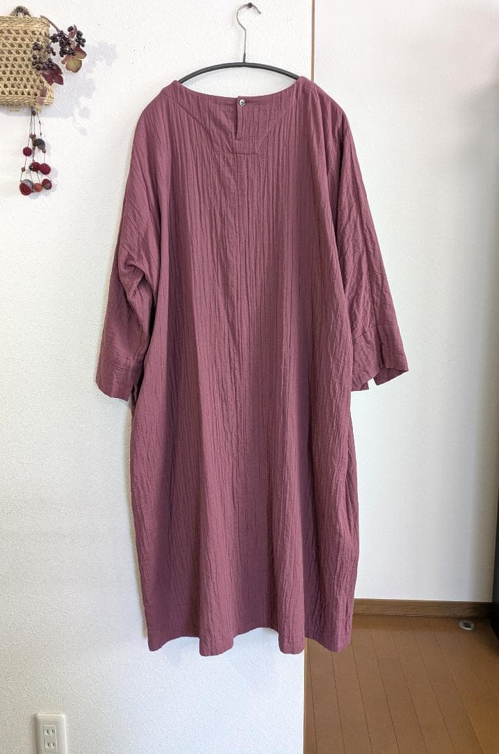 群言堂里山パレット☆草木染ダブルガーゼゆったりOPラベンダー☆手洗い可☆美品です