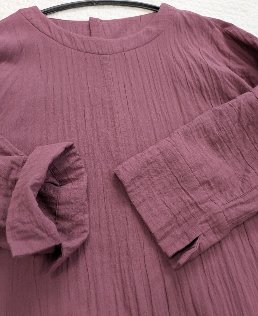 群言堂里山パレット☆草木染ダブルガーゼゆったりOPラベンダー☆手洗い可☆美品です