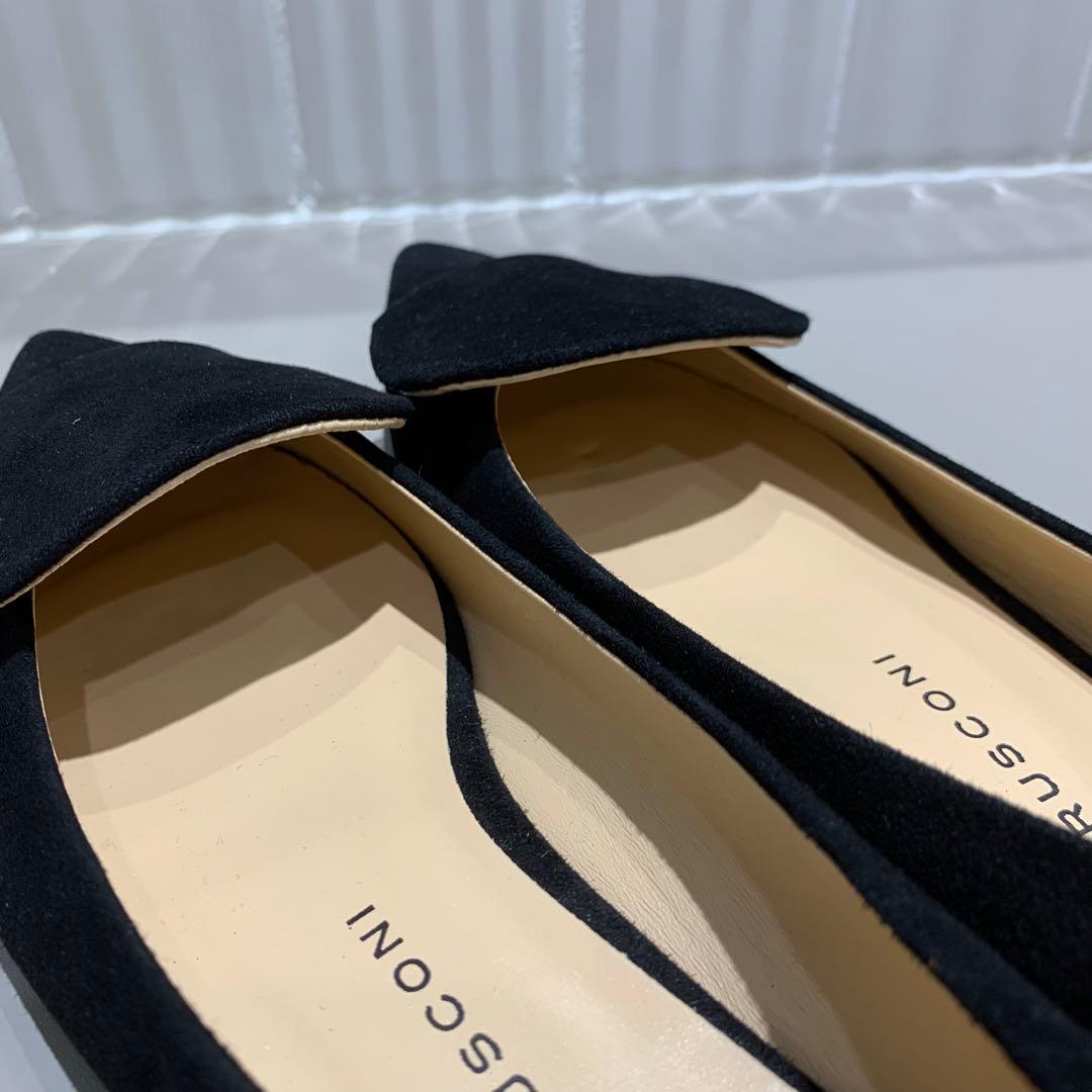 極美品✨FABIO RUSCONI ブラック フラットシューズ　36 1/2 黒