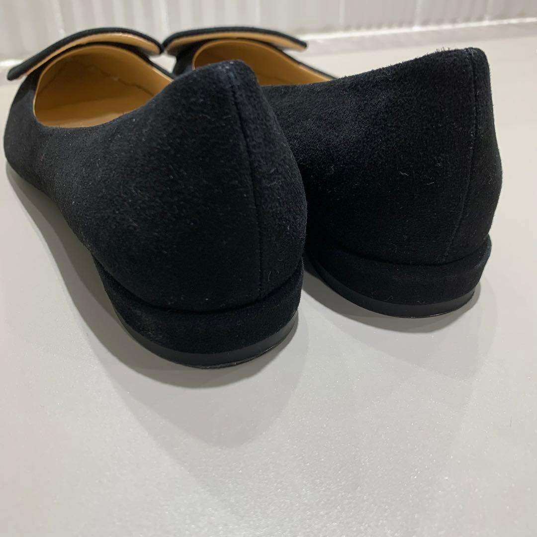 極美品✨FABIO RUSCONI ブラック フラットシューズ　36 1/2 黒