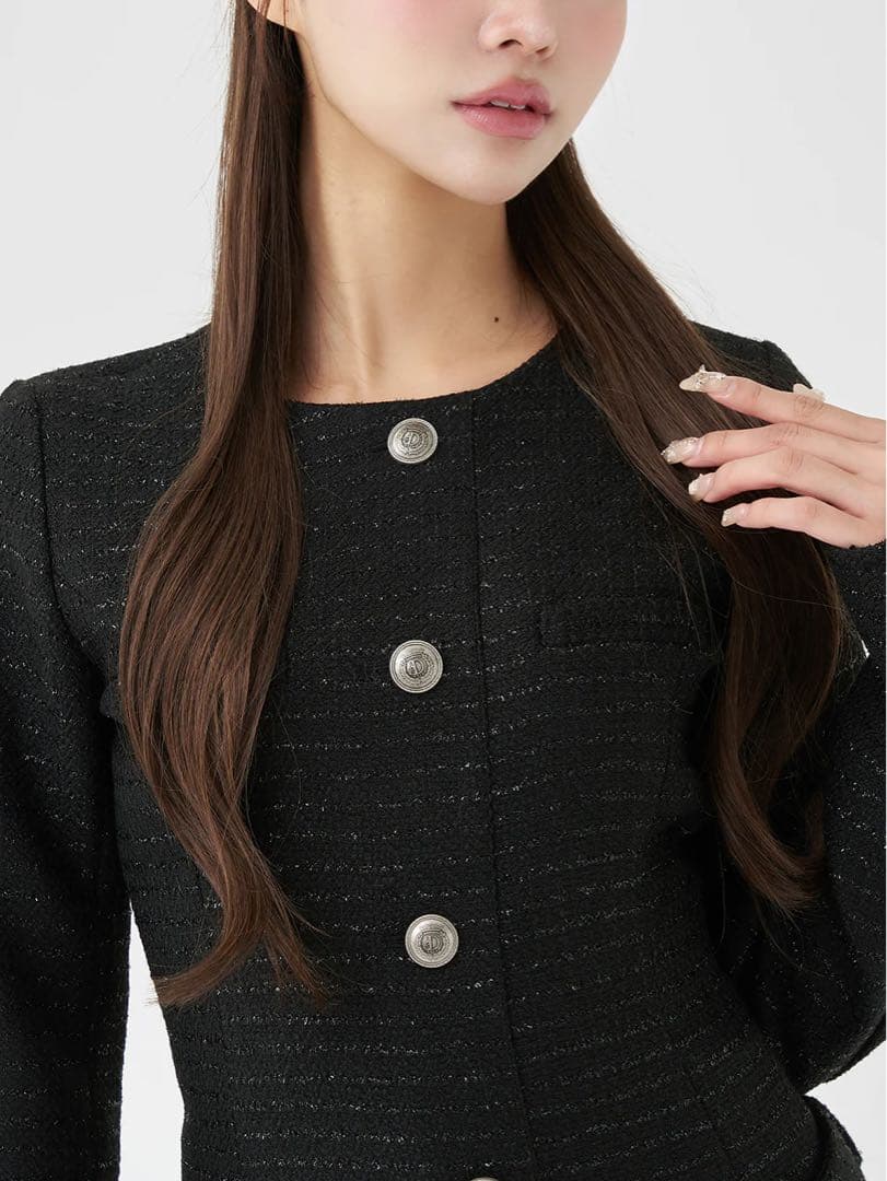 ★新品★Free-Lサイズ★Darich ボックスプリーツツイードミニワンピース