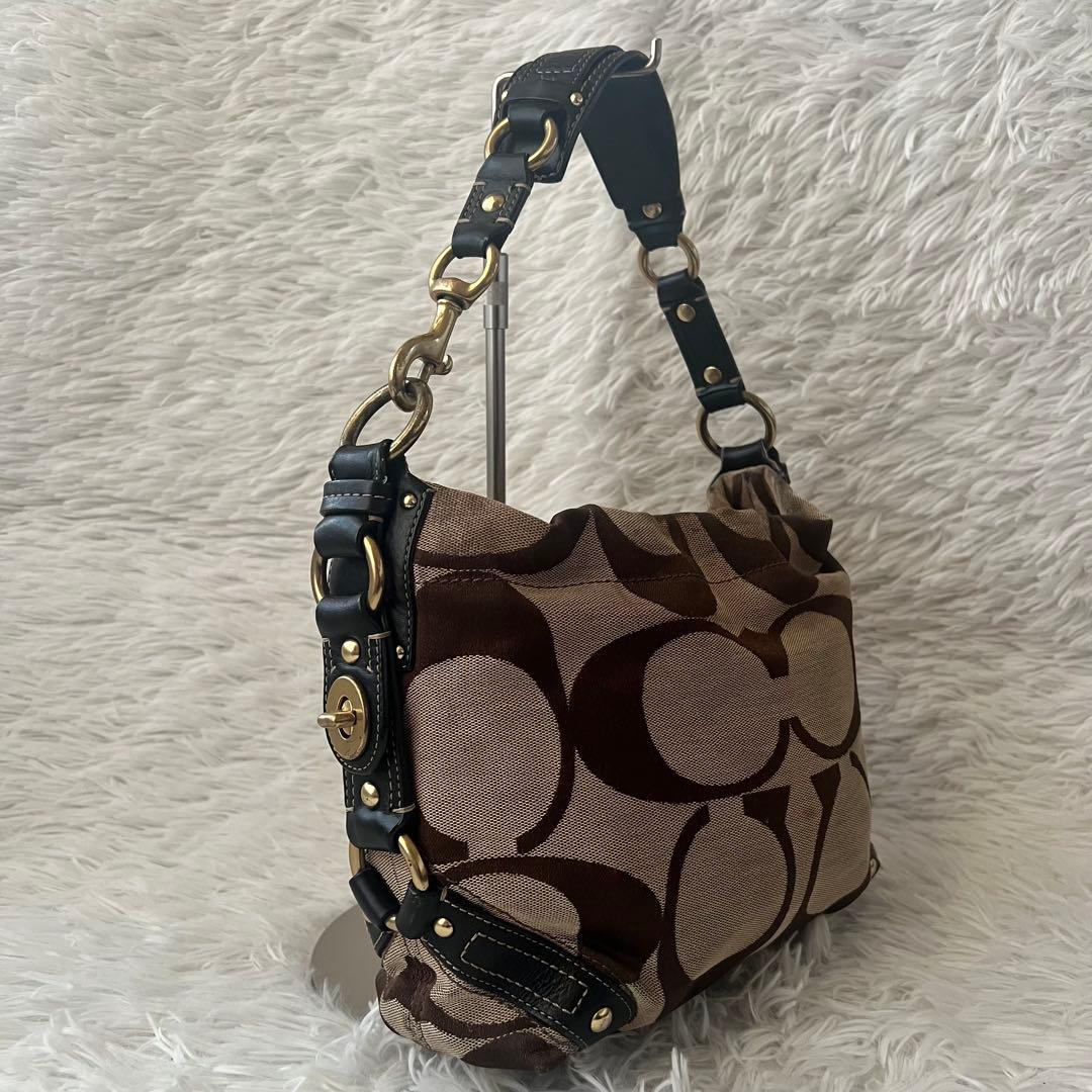 【超希少】COACH コーチ シグネチャー ターンロック ワンショルダーバッグ